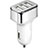 3.0A Car Charger Adapter 3 USB Port Cigarette Lighter USB Charger Universal Fast Charging U09 Silver