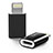 Android Micro USB to Lightning USB Cable Adapter H01 for Apple iPhone XR Black