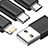 Charger Lightning USB Data Cable Charging Cord and Android Micro USB C01 for Apple iPad Mini 4 Black