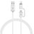 Charger Lightning USB Data Cable Charging Cord and Android Micro USB ML01 White