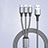 Charger Lightning USB Data Cable Charging Cord and Android Micro USB Type-C 3.5A H01 for Apple iPad Pro 12.9 (2021) Dark Gray