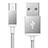 Charger Micro USB Data Cable Charging Cord Android Universal A02 Silver