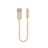 Charger USB Data Cable Charging Cord 15cm S01 for Apple iPhone 14 Plus Gold
