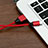 Charger USB Data Cable Charging Cord D03 for Apple iPad 2 Red