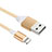 Charger USB Data Cable Charging Cord D04 for Apple iPhone Xs Gold