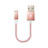 Charger USB Data Cable Charging Cord D18 for Apple iPhone 12 Mini Rose Gold