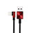 Charger USB Data Cable Charging Cord D19 for Apple iPad 3 Red