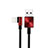 Charger USB Data Cable Charging Cord D19 for Apple iPad 4 Red