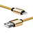 Charger USB Data Cable Charging Cord L07 for Apple iPad Air 4 10.9 (2020) Gold