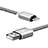 Charger USB Data Cable Charging Cord L07 for Apple iPad Air 4 10.9 (2020) Silver