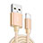 Charger USB Data Cable Charging Cord L08 for Apple iPad 4 Gold