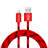 Charger USB Data Cable Charging Cord L10 for Apple iPad 10.2 (2020) Red