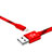 Charger USB Data Cable Charging Cord L10 for Apple iPad 10.2 (2020) Red