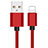 Charger USB Data Cable Charging Cord L11 for Apple iPad 10.2 (2020) Red