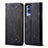 Cloth Case Stands Flip Cover B01S for Vivo T1x 5G Black