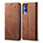 Cloth Case Stands Flip Cover B01S for Vivo T1x 5G Brown