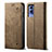 Cloth Case Stands Flip Cover B01S for Vivo T1x 5G Khaki