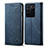 Cloth Case Stands Flip Cover B01S for Vivo V27 Pro 5G Blue