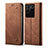 Cloth Case Stands Flip Cover B01S for Vivo V27 Pro 5G Brown