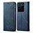 Cloth Case Stands Flip Cover B01S for Vivo V27e 5G Blue