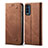 Cloth Case Stands Flip Cover B01S for Vivo Y12G Brown