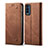Cloth Case Stands Flip Cover B01S for Vivo Y12s Brown