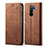 Cloth Case Stands Flip Cover B01S for Xiaomi Redmi 9 Brown