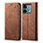 Cloth Case Stands Flip Cover B01S for Xiaomi Redmi Note 13 5G Brown