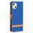 Cloth Case Stands Flip Cover for Apple iPhone 13 Blue