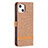 Cloth Case Stands Flip Cover for Apple iPhone 13 Brown