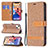 Cloth Case Stands Flip Cover for Apple iPhone 13 Mini Brown