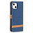 Cloth Case Stands Flip Cover for Apple iPhone 13 Navy Blue