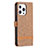 Cloth Case Stands Flip Cover for Apple iPhone 13 Pro Brown