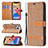 Cloth Case Stands Flip Cover for Apple iPhone 13 Pro Brown