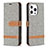 Cloth Case Stands Flip Cover for Apple iPhone 13 Pro Gray