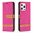 Cloth Case Stands Flip Cover for Apple iPhone 13 Pro Hot Pink