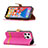 Cloth Case Stands Flip Cover for Apple iPhone 13 Pro Hot Pink