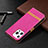 Cloth Case Stands Flip Cover for Apple iPhone 13 Pro Hot Pink