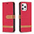 Cloth Case Stands Flip Cover for Apple iPhone 13 Pro Red