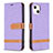 Cloth Case Stands Flip Cover for Apple iPhone 13 Purple