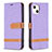 Cloth Case Stands Flip Cover for Apple iPhone 14 Plus Purple