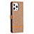 Cloth Case Stands Flip Cover for Apple iPhone 14 Pro Brown