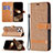 Cloth Case Stands Flip Cover for Apple iPhone 14 Pro Brown