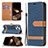 Cloth Case Stands Flip Cover for Apple iPhone 14 Pro Max Navy Blue