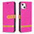 Cloth Case Stands Flip Cover for Apple iPhone 15 Hot Pink