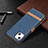 Cloth Case Stands Flip Cover for Apple iPhone 15 Navy Blue