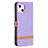 Cloth Case Stands Flip Cover for Apple iPhone 15 Plus Purple