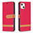 Cloth Case Stands Flip Cover for Apple iPhone 15 Plus Red