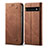 Cloth Case Stands Flip Cover for Google Pixel 6 5G Brown