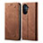 Cloth Case Stands Flip Cover for Huawei Enjoy 50 Brown